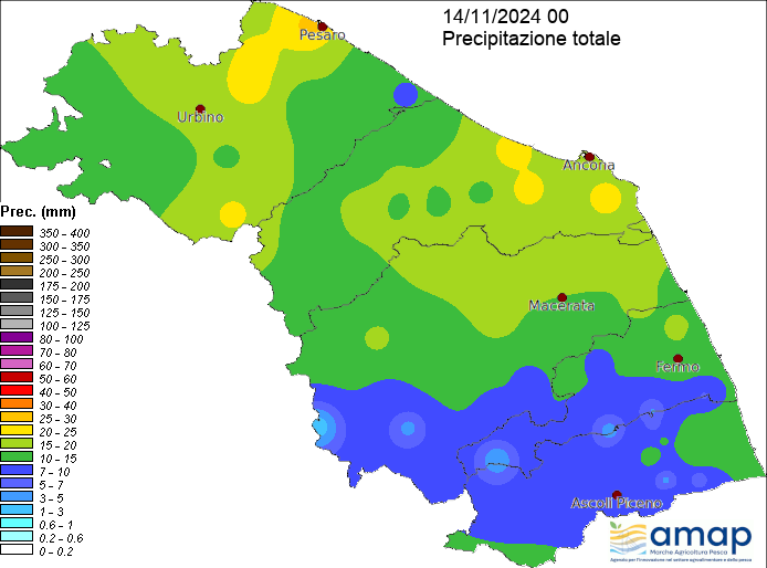 Meteo Regione Marche ASSAM - Carte precipitazione giornaliera